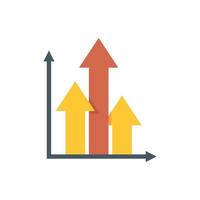 Colorful graph chart icon flat isolated vector