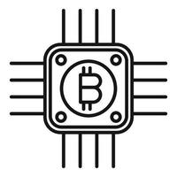 Cryptocurrency processor icon outline vector. Crypto money vector