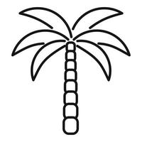 vector de contorno de icono de palma hawaii. árbol de verano