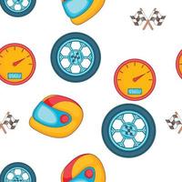 Racing elements pattern, cartoon style vector