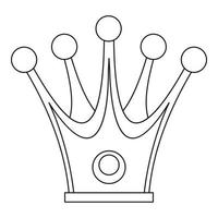 Crown icon, outline style vector