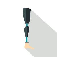 Prosthesis leg icon, flat style vector