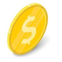 Coin icon, isometric style vector