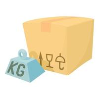 Hard box icon, cartoon style vector