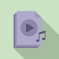 Playlist file icon flat vector. Music song vector