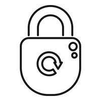 Padlock password recovery icon outline vector. Page log vector