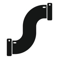 Curve pipe icon simple vector. Metal tube vector