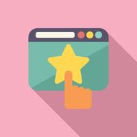 Website rate icon flat vector. Star review vector