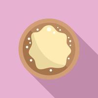 Knead dough icon flat vector. Pizza pastry vector