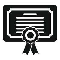 Graduate diploma icon simple vector. Exam study vector