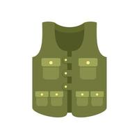 Hunter pocket vest icon flat isolated vector