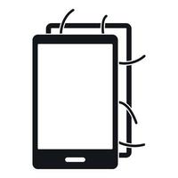 Opened phone icon, simple style vector