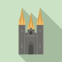 Irish castle icon flat vector. Ireland dublin landmark vector