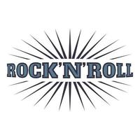 Rock and roll icon, cartoon style vector