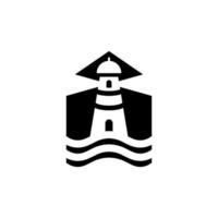 plantilla de logotipo de faro. logotipo de bienes raíces. combinó el concepto de icono del faro y el hogar vector