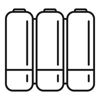 Aaa battery icon outline vector. Lithium power vector