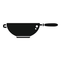 Wok fry pot icon simple vector. Cooking oil vector