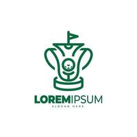 plantilla de logotipo de copa de golf. combinó el concepto de ícono de golf y trofeo vector