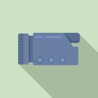 Compact camcorder icon flat vector. Video camera vector