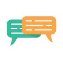 Work chat icon flat isolated vector