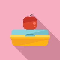 Eco lunch icon flat vector. School meal vector