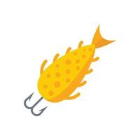 icono de captura de cebo de pescado vector aislado plano