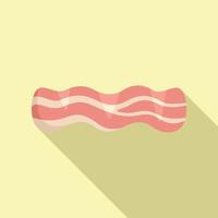 Fried bacon icon flat vector. Meat crispy vector