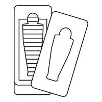 Sarcophagus icon, outline style vector