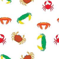 Crab pattern, cartoon style vector