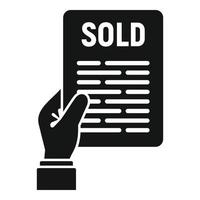 Agent sold contract icon simple vector. Service support vector