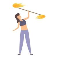 Fire show icon cartoon vector. Flame event vector