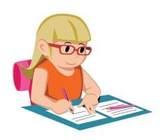 Child gril write vector