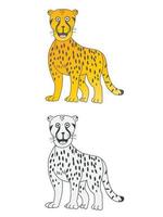 Wild Animals colored and with sketches vector