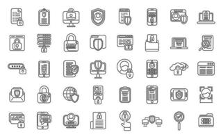 Privacy Policy icons set outline vector. Safety standard vector