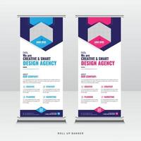 Roll up Banner for Presentation. Vertical roll up, x-stand, exhibition display, Retractable banner stand for the conference, Event. Business roll-up banner, Corporate business banner vector