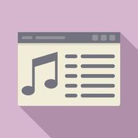 Web playlist icon flat vector. Play layout vector