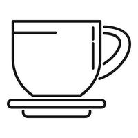 vector de contorno de icono de taza de capuchino. comida de la mañana