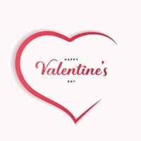 Red Illustrated Valentine's Day Greeting Card. Vector Illustration