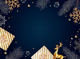 Merry Christmas and Happy New Year Greeting Card vector