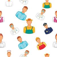 Workers pattern, cartoon style vector