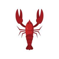Swedish red crayfish icon flat isolated vector