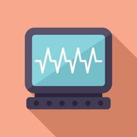 Heart monitor icon flat vector. Medical hospital vector