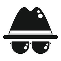 sombrero de agente y gafas icono vector simple. servicio Secreto