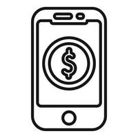 Charitable smartphone icon outline vector. Donate help vector