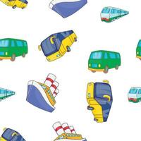 Vehicles pattern, cartoon style vector