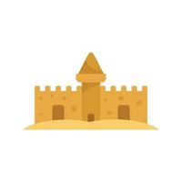 Fairytale sand castle icon flat isolated vector