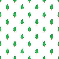 Green tree pattern, cartoon style vector
