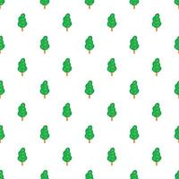 Green tree pattern, cartoon style vector