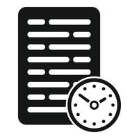 Paper time icon simple vector. Clock project vector