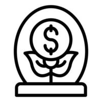 Incubator money plant icon outline vector. Success finance vector